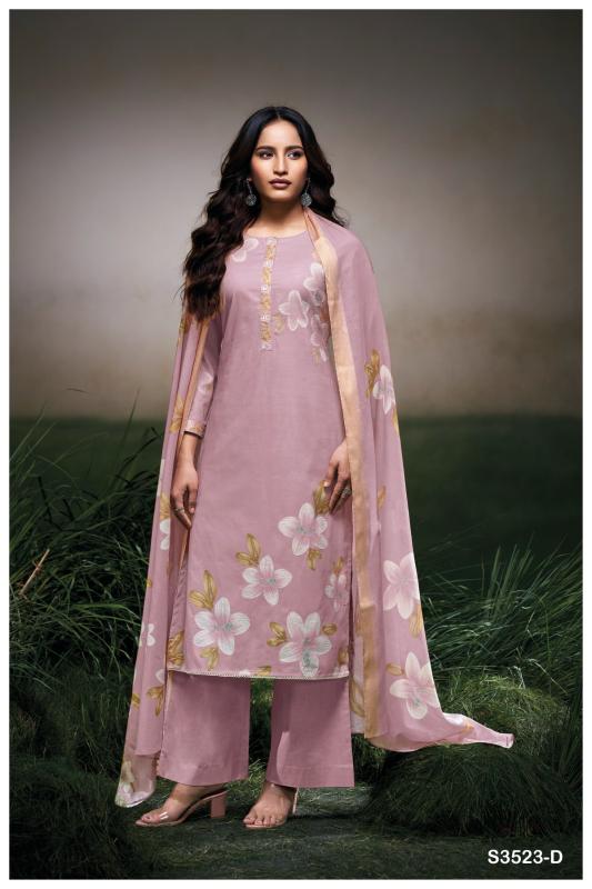 Ganga faryat 3523 printed cotton dress materials wholesale