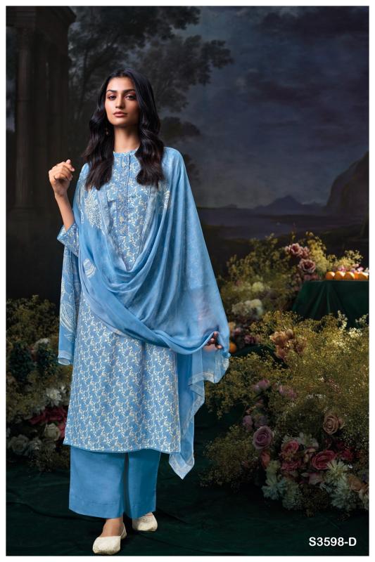 Ganga fiora 3598 cotton printed dress material wholesale market
