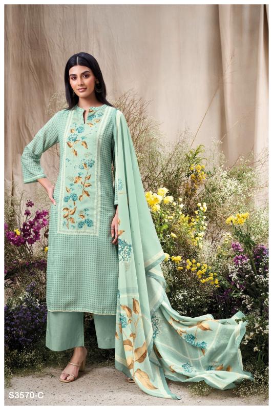 Ganga francis 3570 cotton mal print surat wholesale market dress materials