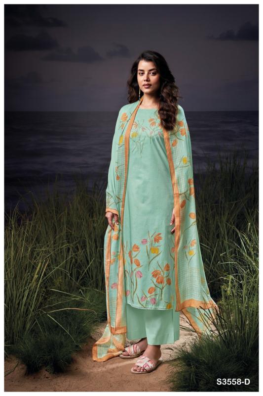 Ganga gurveen 3558 printed cotton dress materials wholesale