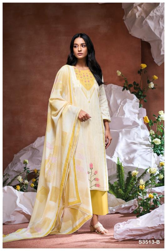 Ganga hailie 3513 cotton dobby print kalamkari dress material wholesale