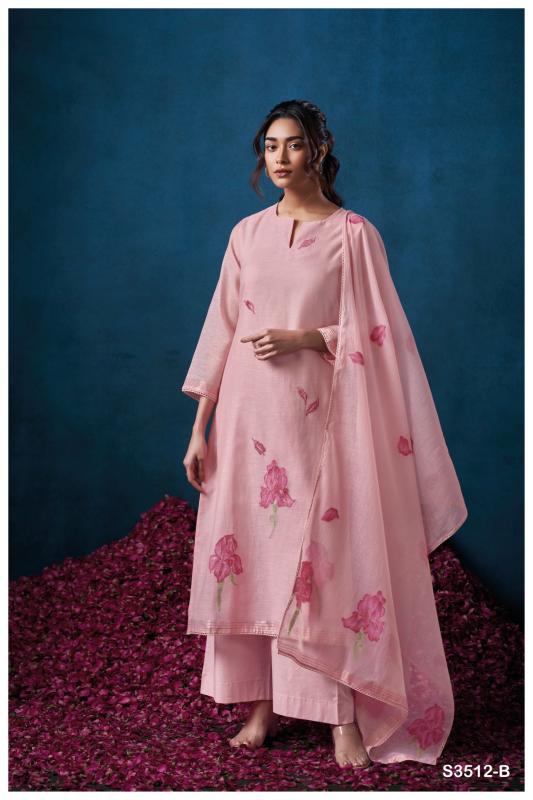 Ganga hillary 3512 mal chanderi jacouard dress materials wholesale