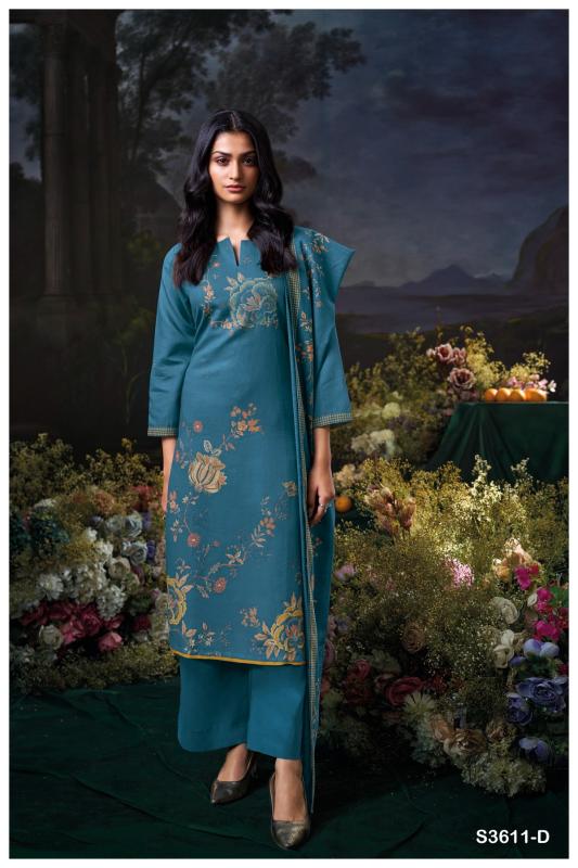 Ganga idhika 3611 cotton linen print pranjul dress material wholesale price