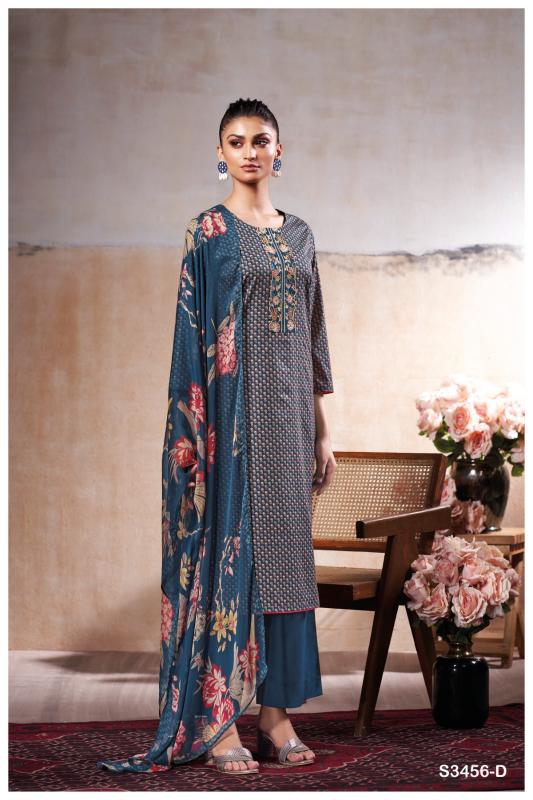 Ganga maheen 3456 cotton printed dress materials wholesale