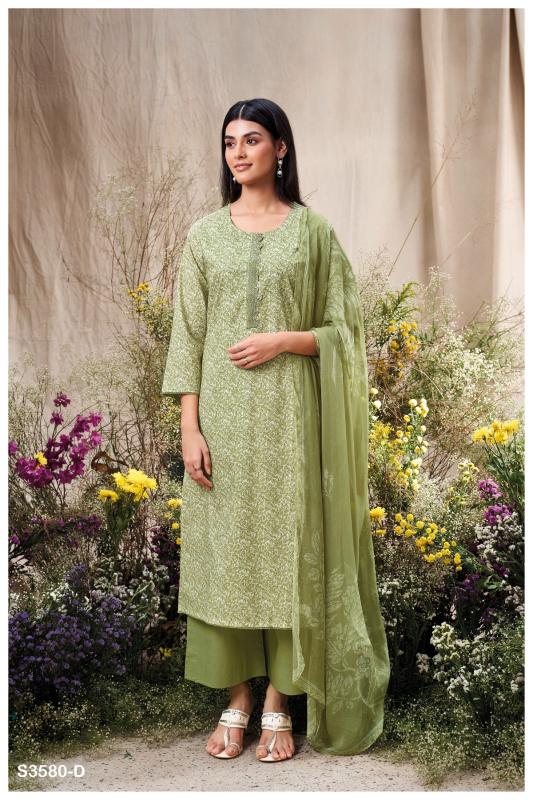 Ganga manvika 3580 cotton printed cash on delivery wholesale dress materials