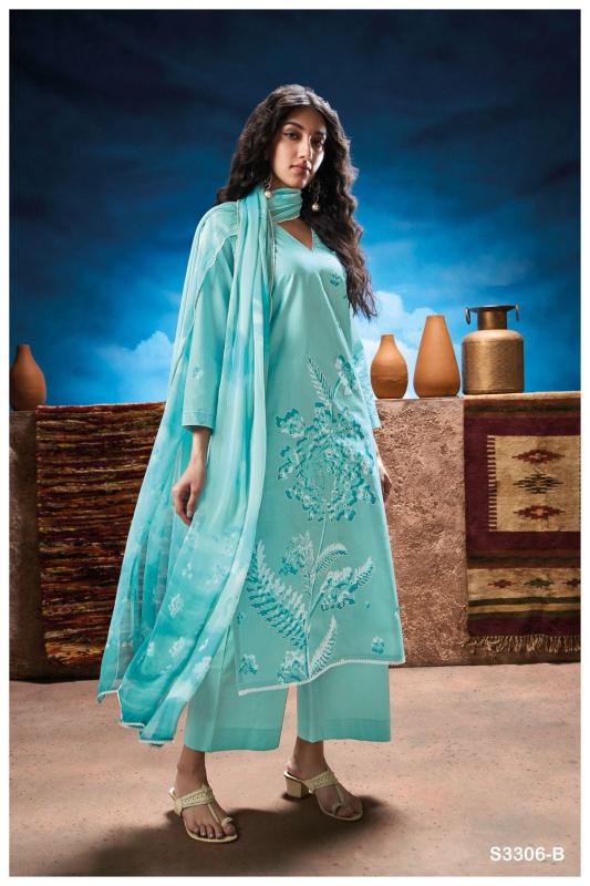 Ganga natalia 3306 cotton printed wholesale market in mumbai for dress materials