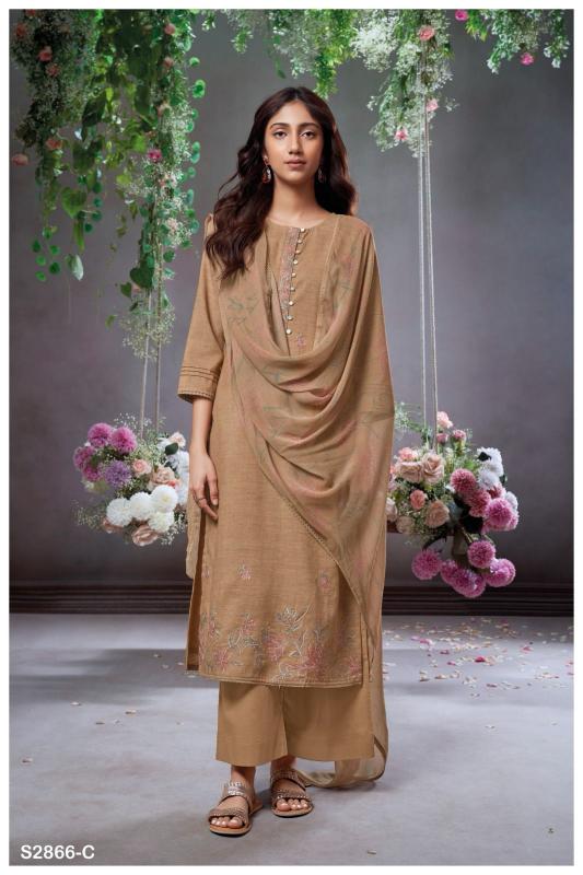 Ganga selai 2866 handloom cotton ahmedabad dress material wholesale market