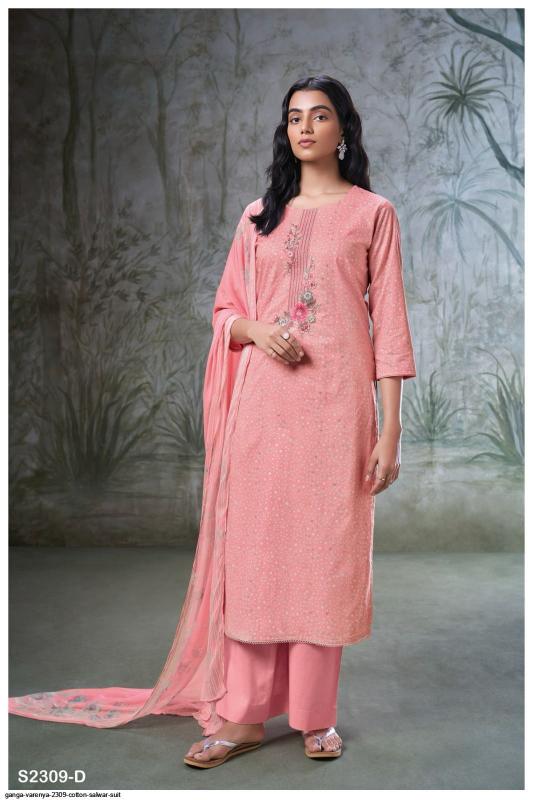 Ganga varenya 2309 cotton printed wholesale dress material market in ahmedabad