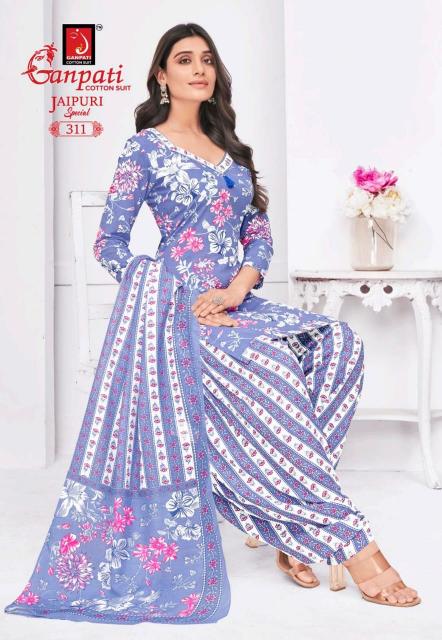 Ganpati jaipuri special patiyala vol-15 cotton printed kalamkari dress material wholesale