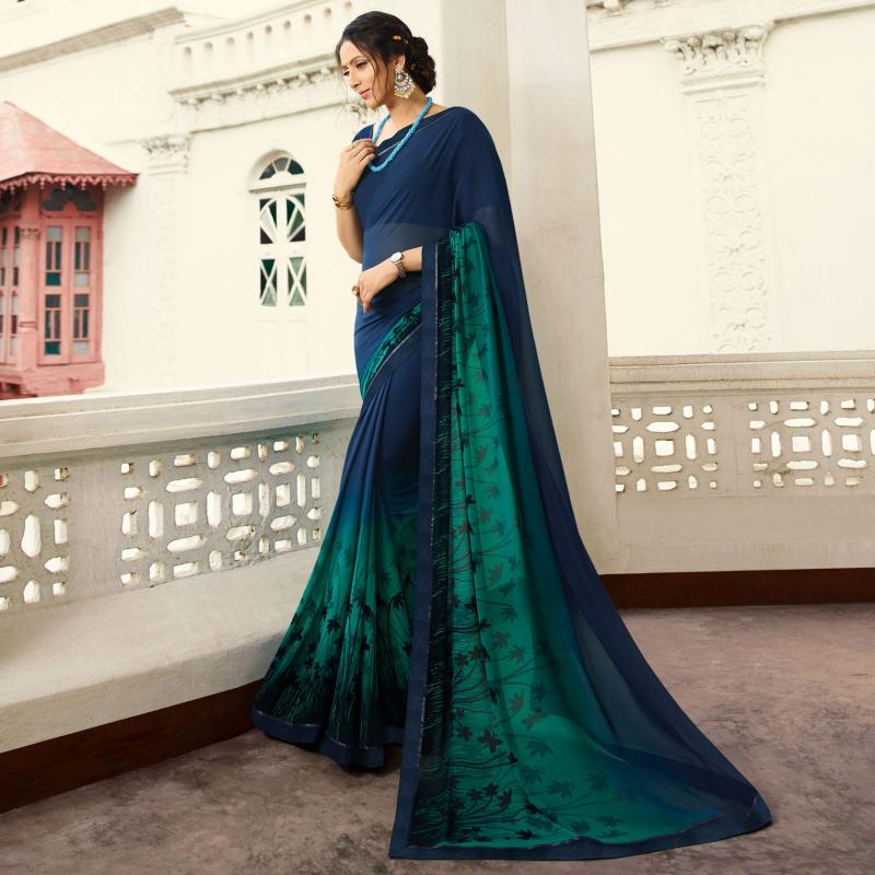 GC georgette silk printed wholesale saree online
