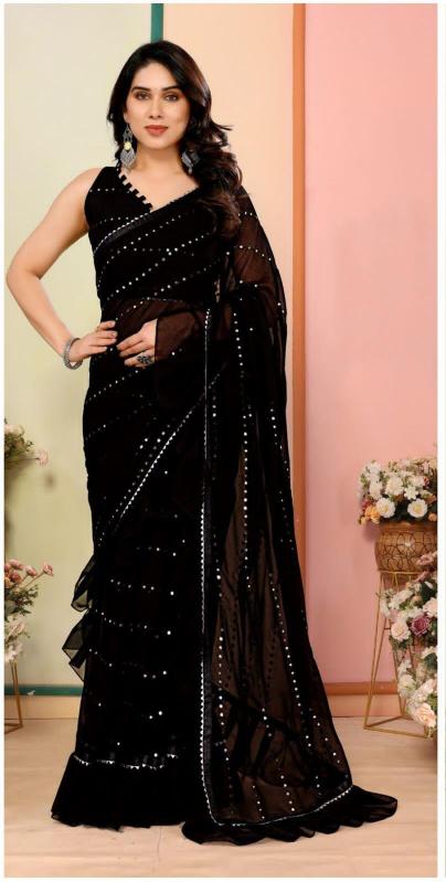 GC soft georgette silk surat sarees with blouse wholesale market 