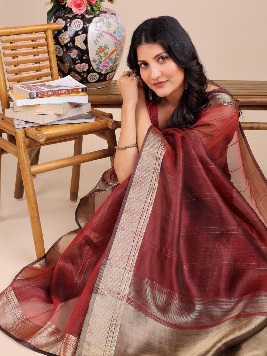 GEORGIA by astita fancy designer organza fabric saree wholesale with Fancy latkan 
