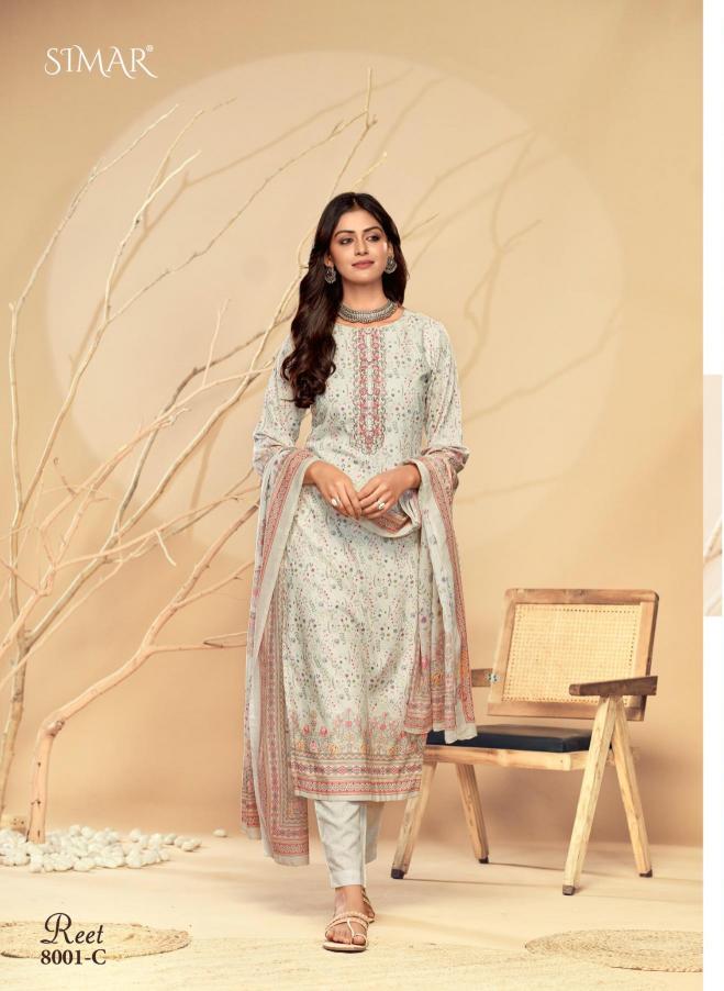 Glossy simar reet cotton digital print wholesale dress material online
