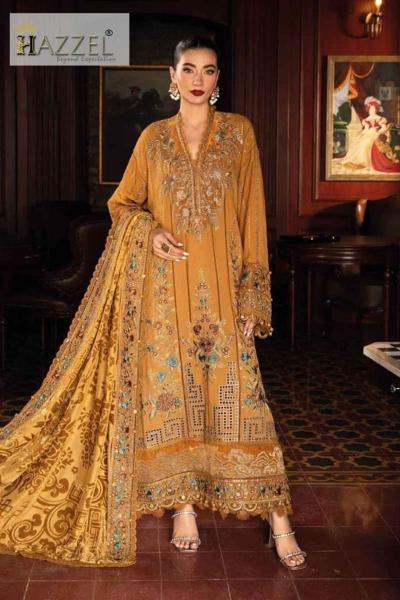 Hazzel prints maria b.emb visocse rayon wholesale dress material market in ahmedabad