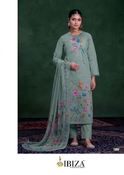 Ibiza abeera orgendi digital print unstitched dress material wholesale