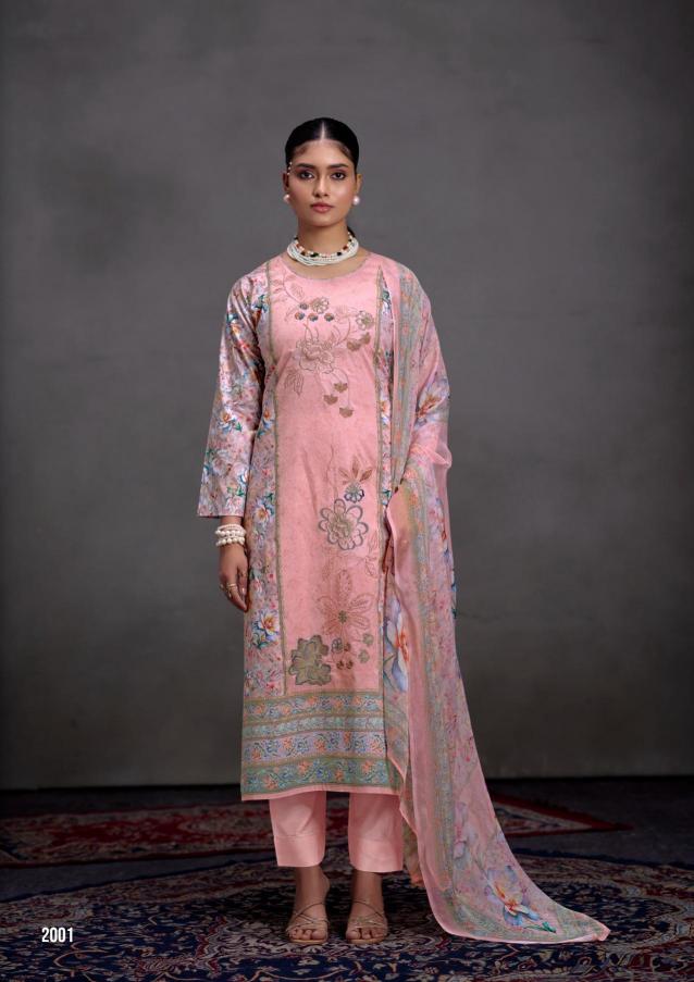 Ibiza zareena digital foil print pure cotton dress materials wholesale