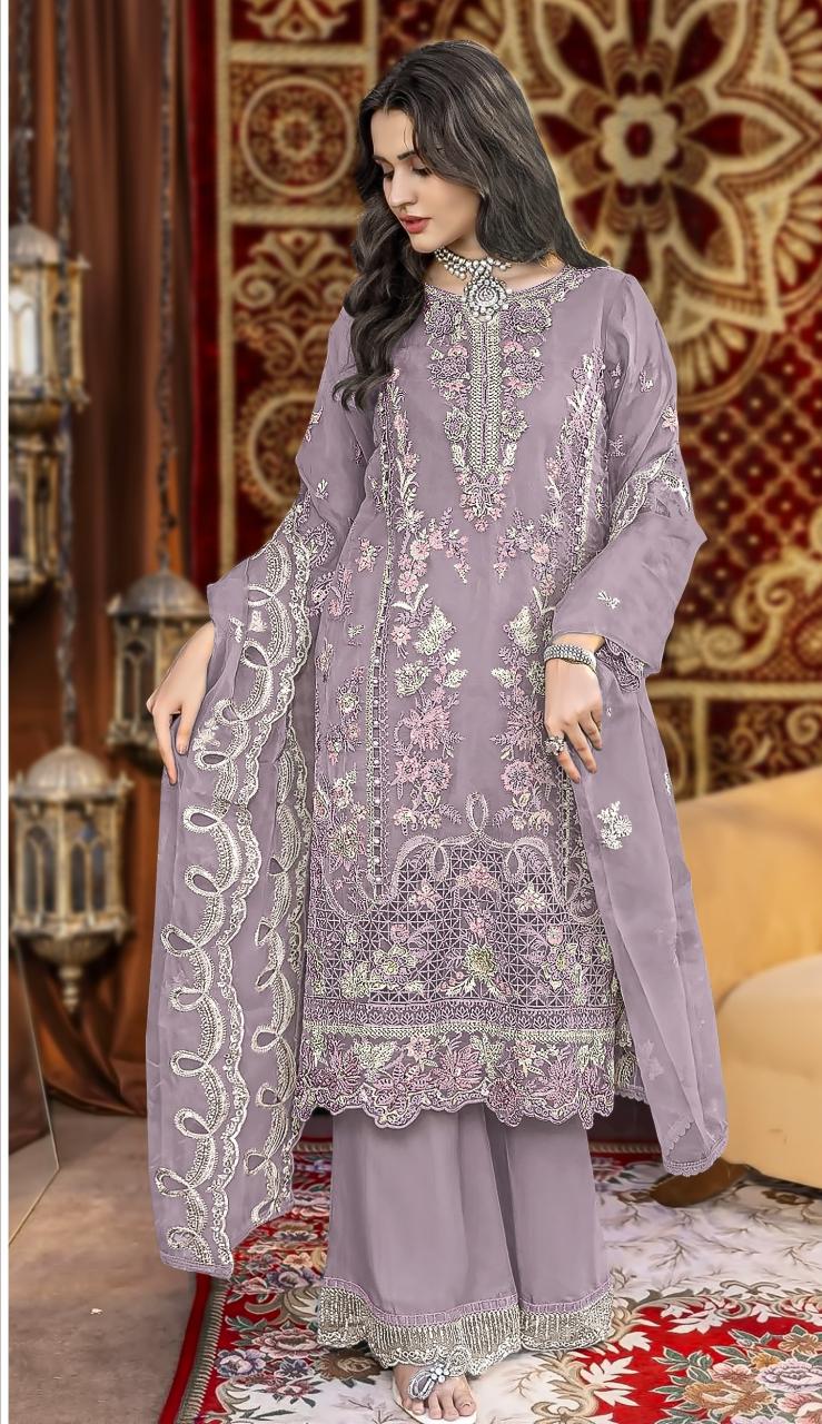 Iznik fab heavy organza dress material wholesale with price