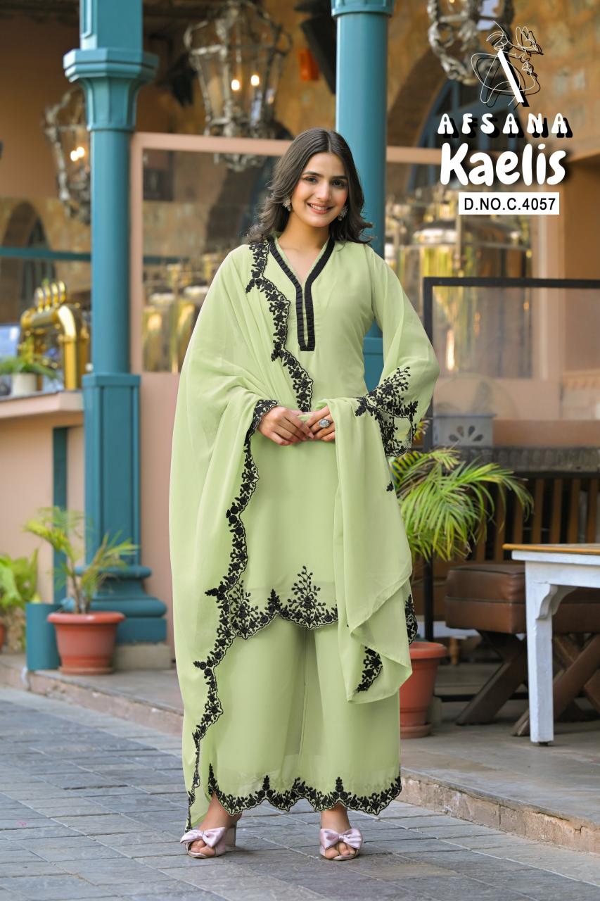 Kaelis afsana fox jorjet top bottom dupatta direct manufacturer of kurtis