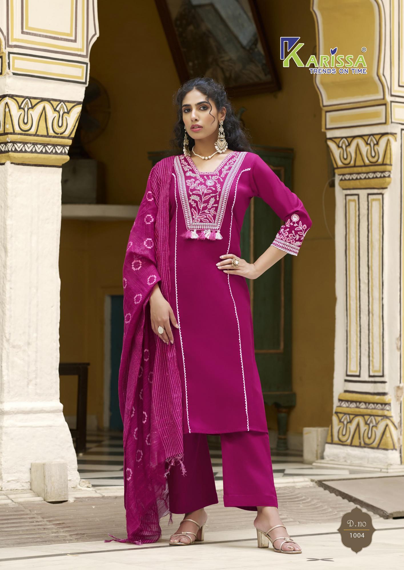 Karissa vaani linen cotton top bottom dupatta ladies kurti manufacturers
