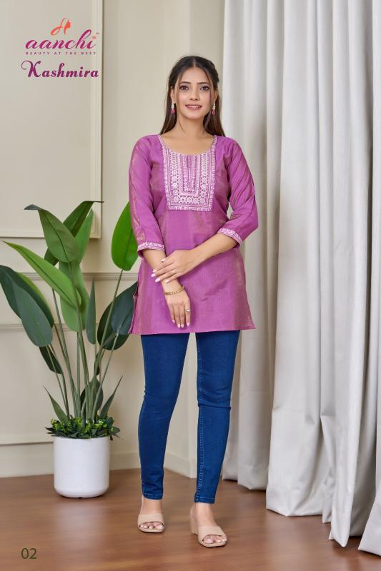 Kashmira roman shimmer short top premium kurti manufacturer