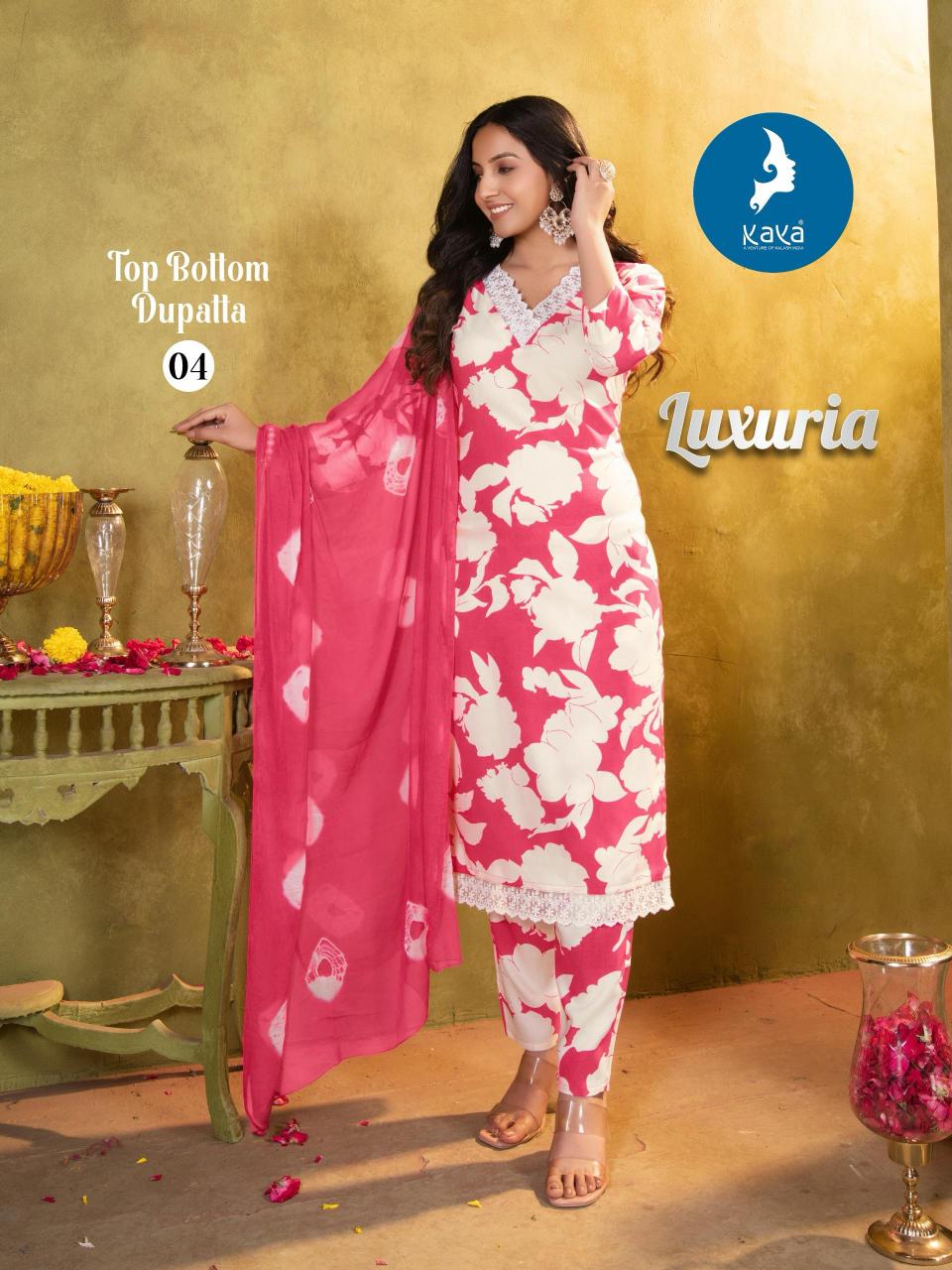Kaya kurti rayon print top bottom dupatta direct manufacturer of kurtis