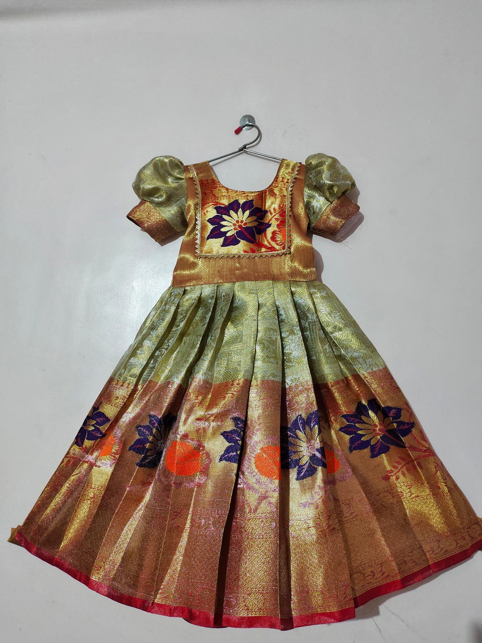 kids gown pure tissue silk febric best kurti manufacturer in india