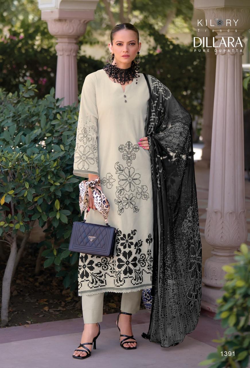 Kilory trends dillara lawn cotton digital print dress material wholesale with price