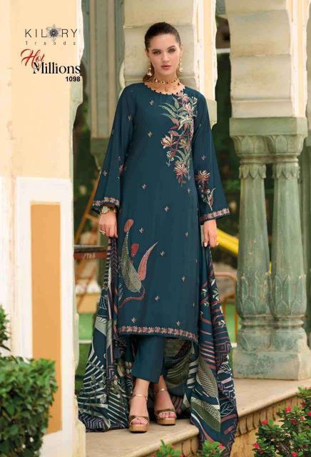 Kilory trends hot millions modal silk digital foil print wholesale dress materials in surat