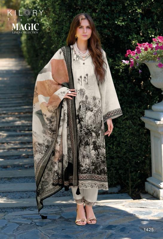 Kilory trends magic pure linen jaipuri cotton dress material wholesale