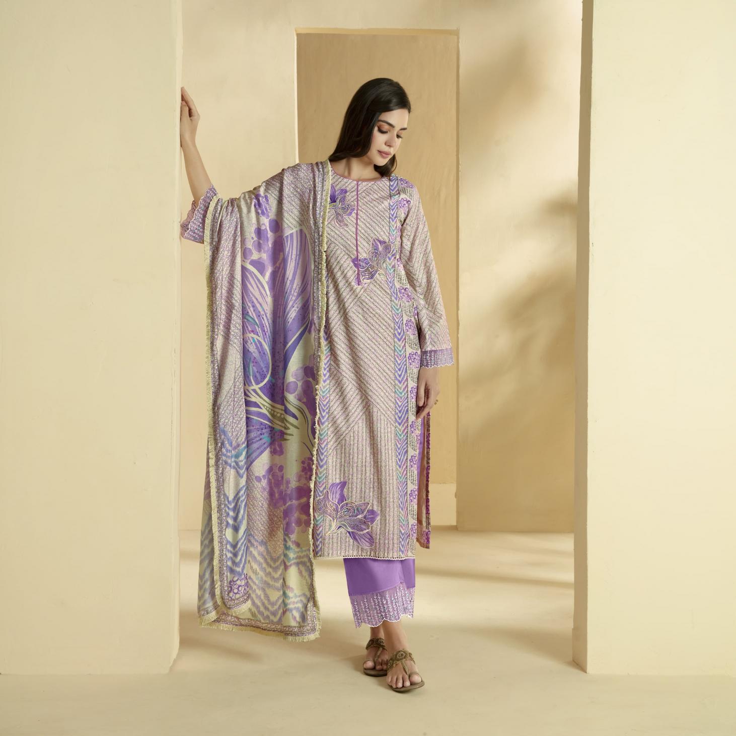 Kimora sohni lily cotton lawn digital print kalamkari dress material wholesale
