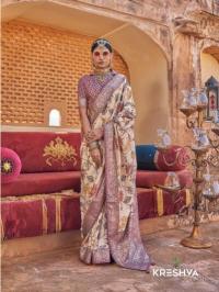 Kreshva dev-bhumi super pv silk saree with blouse saree wholesale market surat