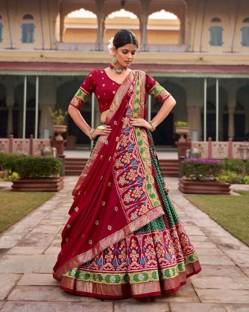 LERIYA 2 Green Tussar Silk Designer lehenga choli supplier in Surat