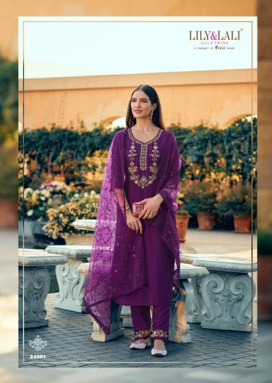 Lily & lali maria vol 9 vichitra silk top bottom dupatta kurti manufacturers