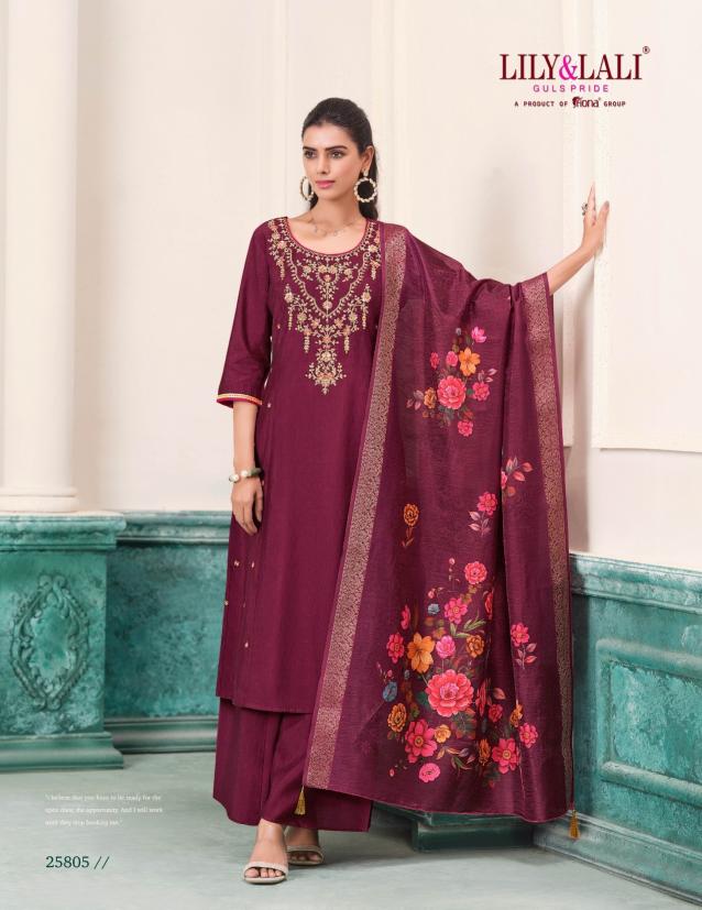 Lily & lali nargis roman butti top bottom dupatta kurtis manufacturer