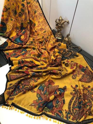 Linen digital print surat saree wholesale market