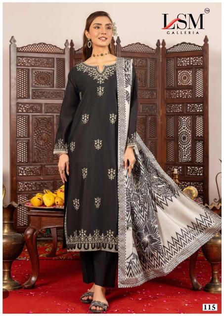 LSM black & white vol-01 karachi lawn cotton wholesale dress material online