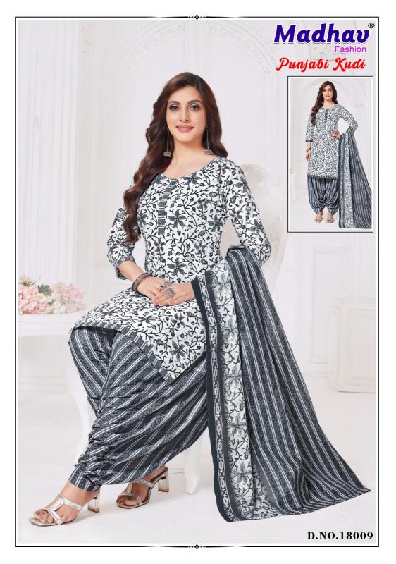 Madhav punjabi kudi vol-18 cotton printed sambalpuri dress material wholesale