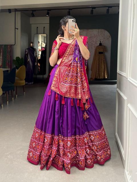 Maharani Purple Dola Silk Designer lehenga choli wholesale in Delhi