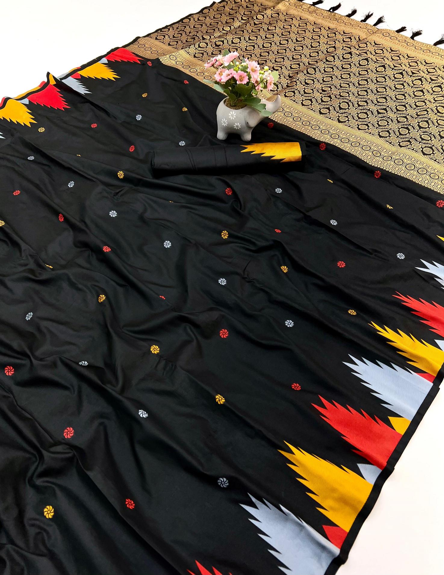Maharashtra special ragini vol 3 soft silk two tone saree surat saree market with contrast pallu