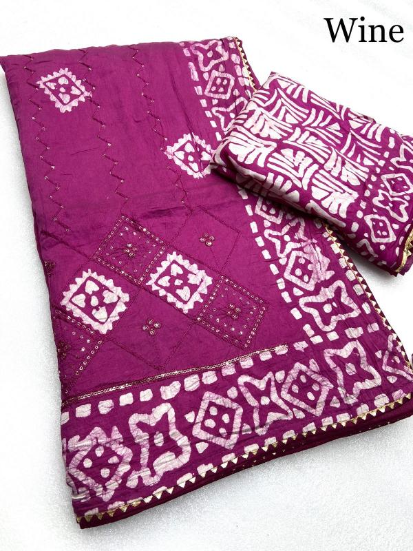 Mahaveer silks batik print butta cotton saree with blouse surat wholesale saree market