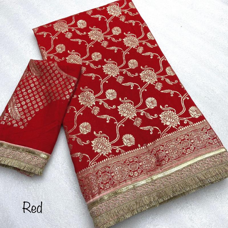 Mahaveer silks dola viscose weaving flower design saree wholesale market surat 