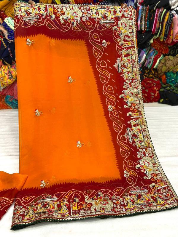 Mahaveer silks heavy peding bandhni wholesale sarees online