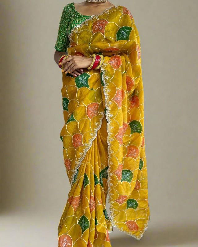 mahaveer silks soft gold crush saree wholesale market surat