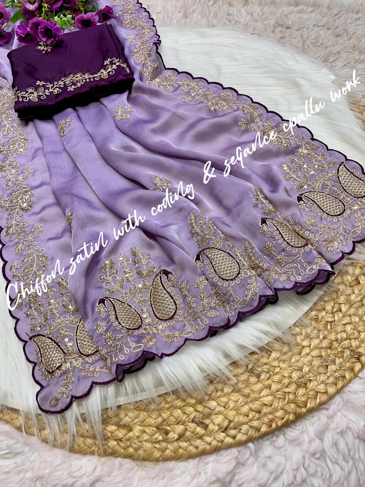 Mahaveer silks soft satin chiffon saree wholesale market surat