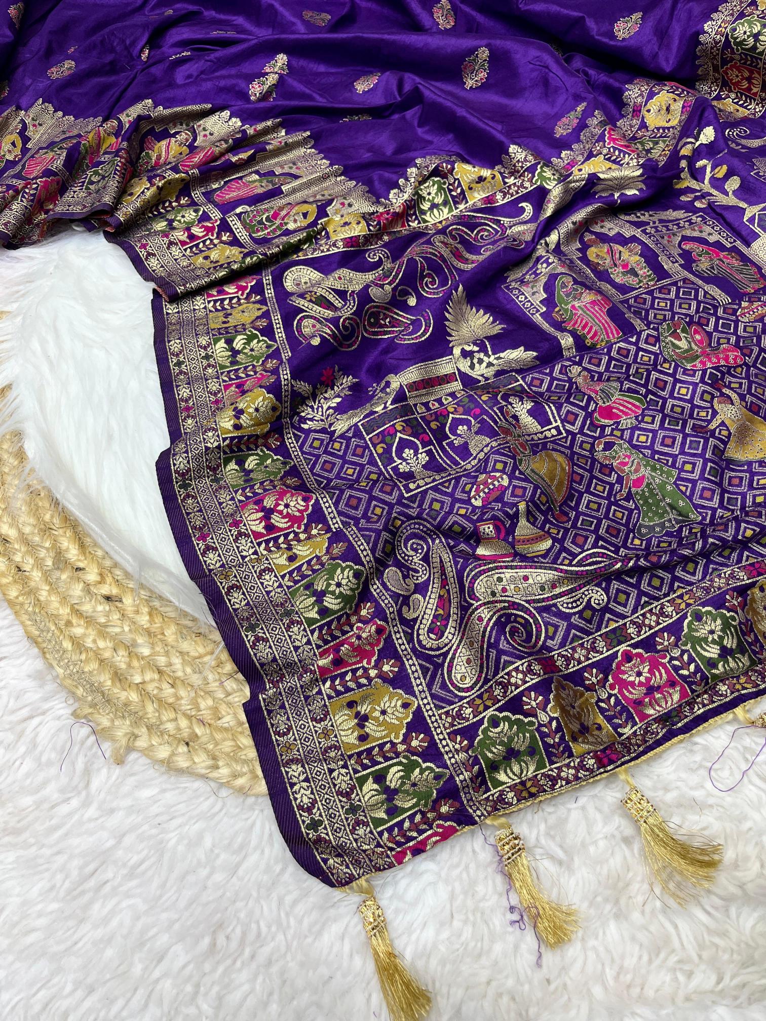 Mahavir silk rajwadi silk pashmina wholesale sarees in surat with low price