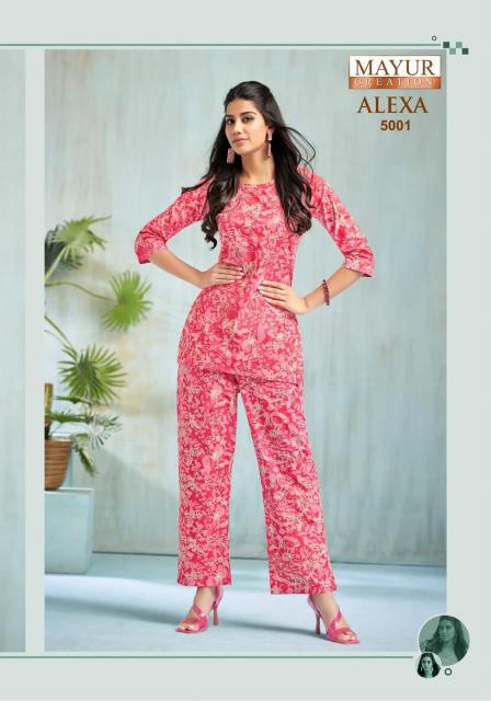 Mayur alexa vol-5 cotton printed coord set kurti manufacturers in india
