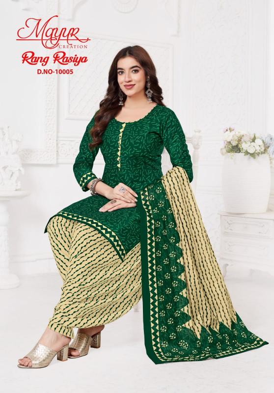 Mayur rang rasiya vol-10 cotton printed wholesale dress materials in surat