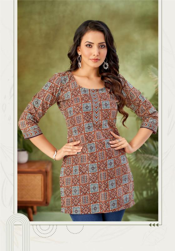 Miss world khushi vol-2 heavy cotton short top designer kurti manufacturer
