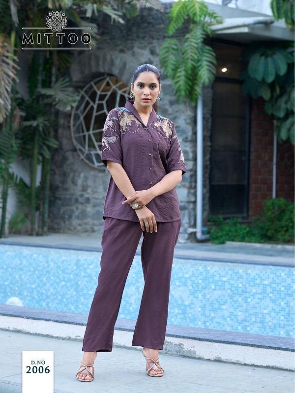 Mittoo daizy viscose crap coord set ladies kurti manufacturers