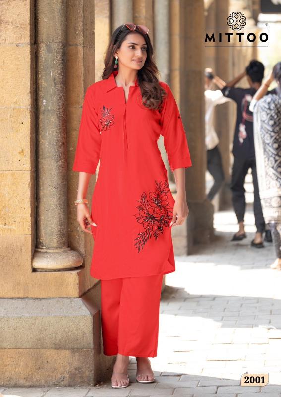Mittoo eshani rayon twill coord set premium kurti manufacturer